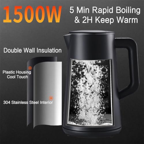 Image of 1.5L Electric Kettle Temperature Control, Matt Black