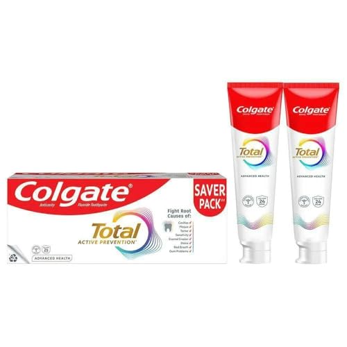 Image of Colgate Total 280 gm (2 x 140gm) Advanced Health Anti-Germ Toothpaste, Tooth Paste with 24-Hour Anti-Germ Prevention, Whole Mouth Health