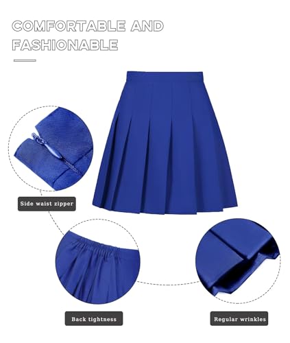 Womens Girls Pleated Tennis Skirts High Waisted A-line Skirt School Uniform Athletic Golf Skorts with Shorts,2T-4XL3