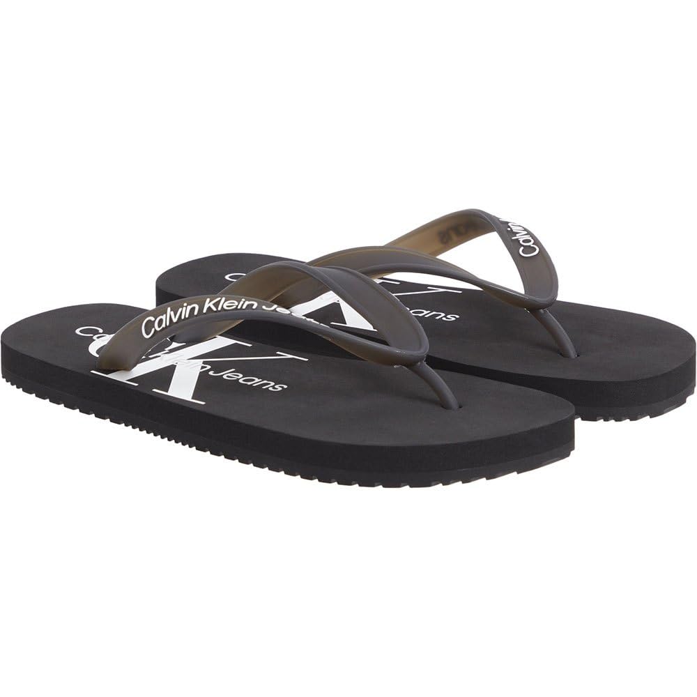 Calvin Klein Jeans Chanclas para Mujer Beach Sandal Sandalias, Negro (Black), 39