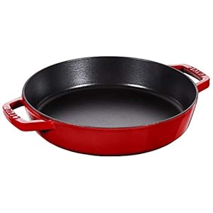 Staub ストウブ() Two-Handed Frying pan Cast Iron Hollow Pot, 26cm, Cherry