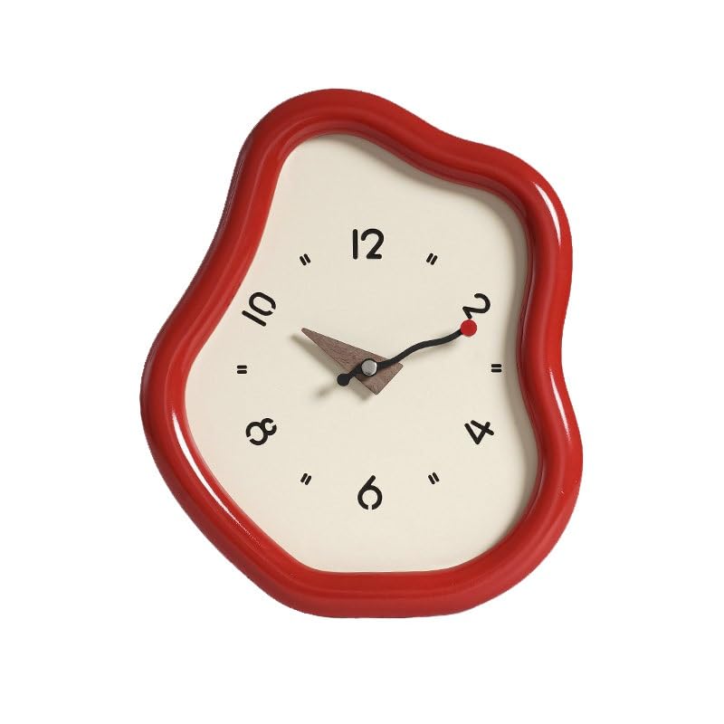 Reloj de Mesa Retro para decoración de mueble TV y sala de estar en color rojo vibrante