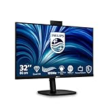 Philips 32B2U3601H 31,5 Zoll WQHD Monitor 100Hz, IPS Panel, 4ms GtG, Adaptive Sync, Höhenverstellung, Lautsprecher, Hello Webcam (2560x1440 HDMI 1x 2.0 (2.1 TMDS) DP USB Hub) Schwarz
