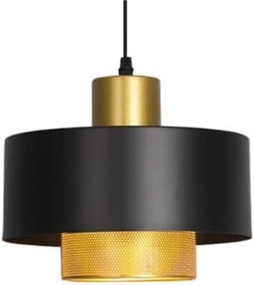 Lampe suspendue en métal E27 noire luminaire industriel unitaire