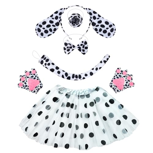 Disfraz de dálmata para perro con tutu y accesorios