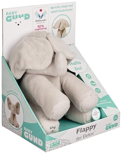 GUND Flappy, der singende und sprechende Elefant spielt Guck-Guck mit den Ohren - deutsch, ca. 30 cm