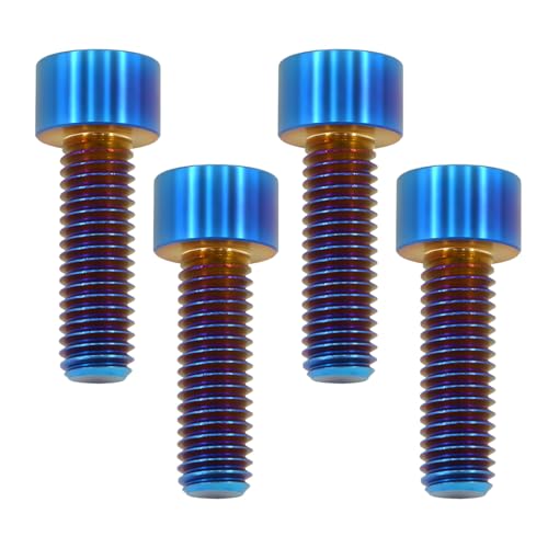 Image of M8x30 Titanium Bolts, Burnt Blue, 4PC | Lightweight Design, Ideal for Humid /Salty Environments, Socket Head Hex Key No Washer, Car /Motorcycle Bolts
