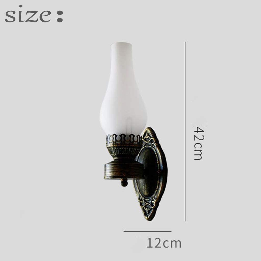 HEYUN Wandlamp E27 Hout Retro Verlichting Rustieke Woonkamer Wandlamp Slaapkamer Muur Creatieve Verlichting Voor Trappenhuis Hal Cafe Bar Indoor Restaurant Hotel Glazen Lampenkap