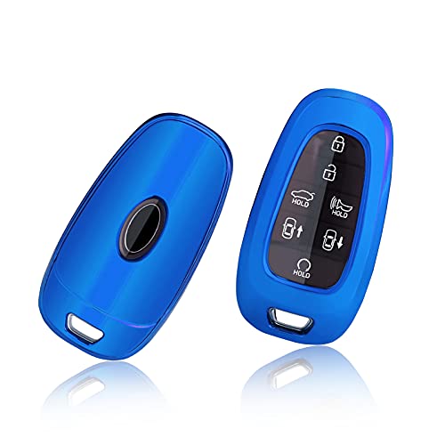Hyunda-i Tucson Ioniq Fe 2021 2022 2023 2024 Custodia Protettiva per Telecomando Auto gel di silice TPU Blu