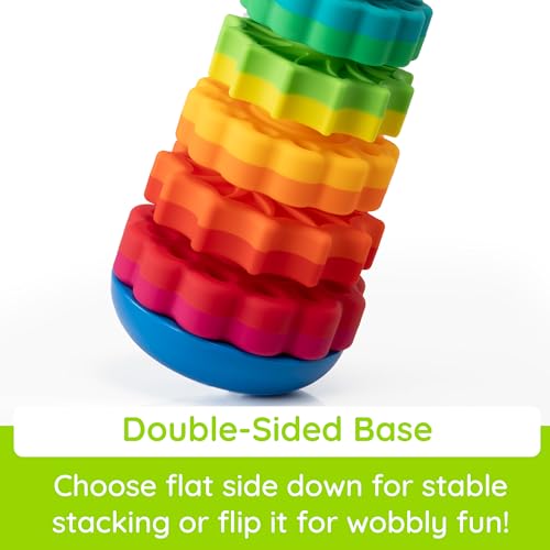 Image of Fat Brain Toys SpinAgain, Baby Stacking & Spinning Toys for Toddlers Ages 1+