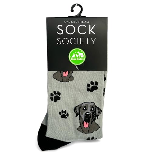 Animal Crackers 'Love Dogs' BLACK LABRADOR Dog Breed Socks, plush 80% cotton fabric.