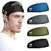 Vinsguir Sports Headbands for Men and Women (4 Pack) - Mens Headbands Sweat Band Moisture Wicking Workout Sweatbands for Running, Cross Training, Yoga and Bike - Unisex Hairband
