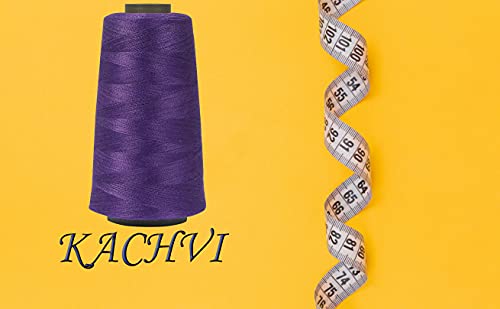 Image of Ace International Exports 3000M Overlock Polyester Sewing Thread Set Box Yarn Spools Cone (Purple) - Pack of 5