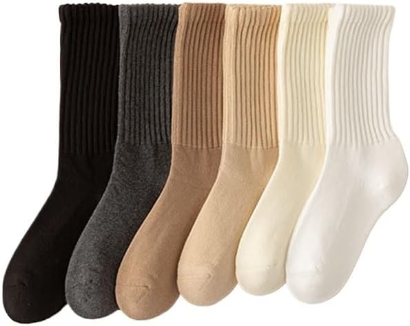 JSEIAJB Deep Autumn and Winter Boneless Socks for Children S Thickened Looped Mid Tube Stacked Socks