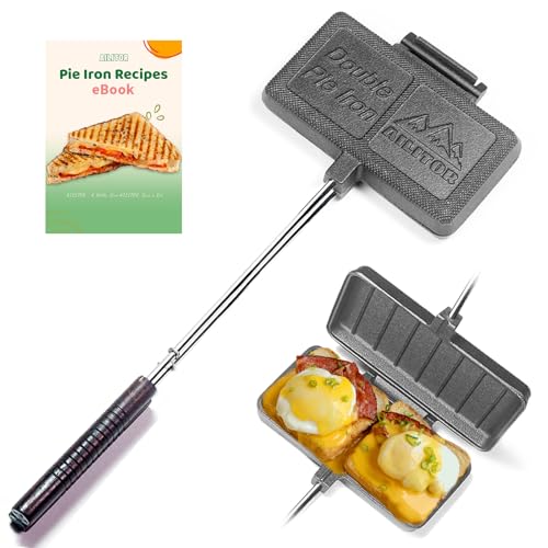 Comparison: Best Mountain Pie Maker 5 AILITOR Double Pie Iron Sandwich Maker for Camping, Cast Iron Campfire Pie Cooker, Campfire Cooking Equipment Mountain Pie Maker