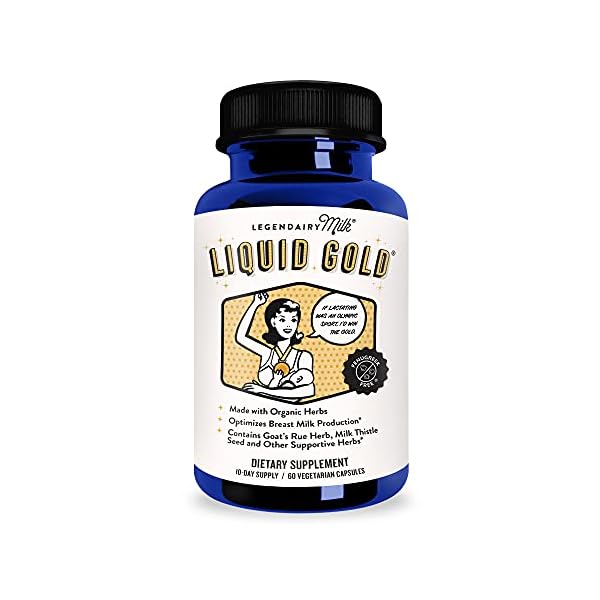 Legendairy Milk Liquid Gold Lactation Supplement, Organic Goat's Rue Lactation Support with Milk Thistle, Shatavari, Fennel, Alfalfa and Anise, Breastfeeding Supplements, 60 Vegan Capsules