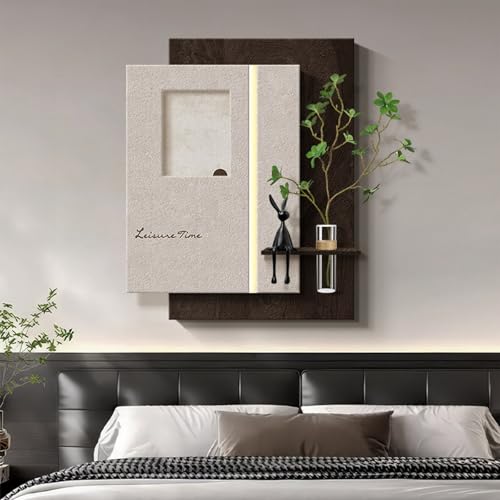 Image of TeHWiEEphs Premium 3D LED Wall Art – Modern Black White Stereo Sandstone Design, Remote Control Plug-in, Lighting Decor for Living Room Bedroom Hallway(D,31.50X39.37IN_20CM/7.87IN)