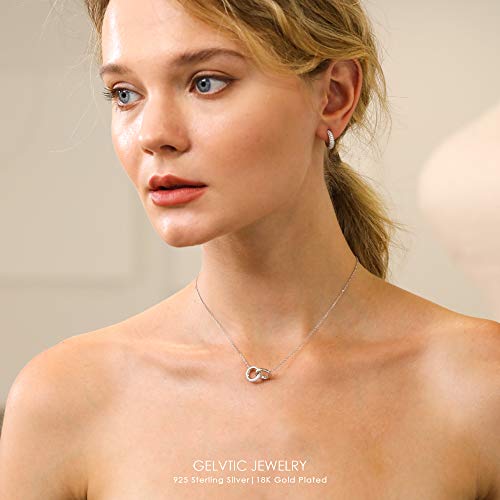 925 Sterling Silver Necklaces for Women Fashion Dainty Pendant Necklace 18K White Gold Plated Necklace CZ Jewelry Simple Trendy Rhinestone Necklaces Valentine Christmas Gift for Mother Mom Best Friend Bridesmaid,18” (07-Rose Gold)3