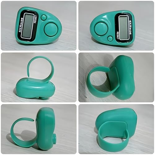 Image of Digital Finger Tally Counter with LCD Display, Portable Hand Click Counter for Prayer, Chanting, Gym, Counting, Stitching, Meditation, Automatic Tasbeeh Counter with Reset Button (511 Ring-Green)