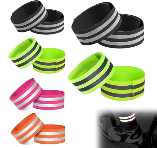 12 Pièces Clip de Pantalon Réfléchissant à Vélo, Bracelets Réfléchissants, Brassard Réfléchissant Vélo, Pinces à Pantalon Vélo, Bande...