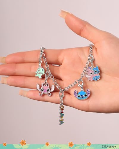 SALLY ROSE Stitch Necklace for Women with 5 Interchangeable Lilo and Stitch Charms, 18"+3" Fashion Stitch Jewelry Official License3