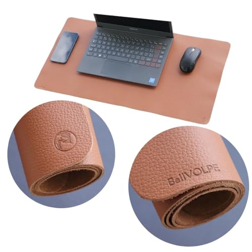 Mouse Pad Grande Desk Pad Desk Mat Mousepad Couro Legítimo (Caramelo)