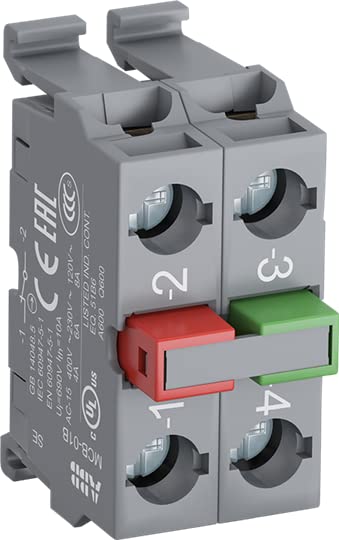 MCB-11B, Contact Block, Rear mounting, Aux: 1NO 1NC, Non-Illuminated