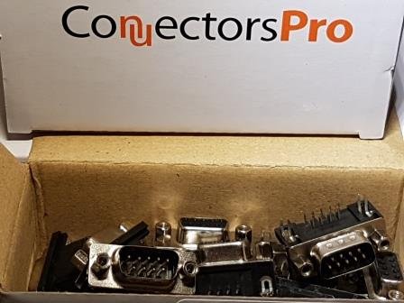 Conector DB9 macho ángulo recto para PCB, pack 10 miniatura 5
