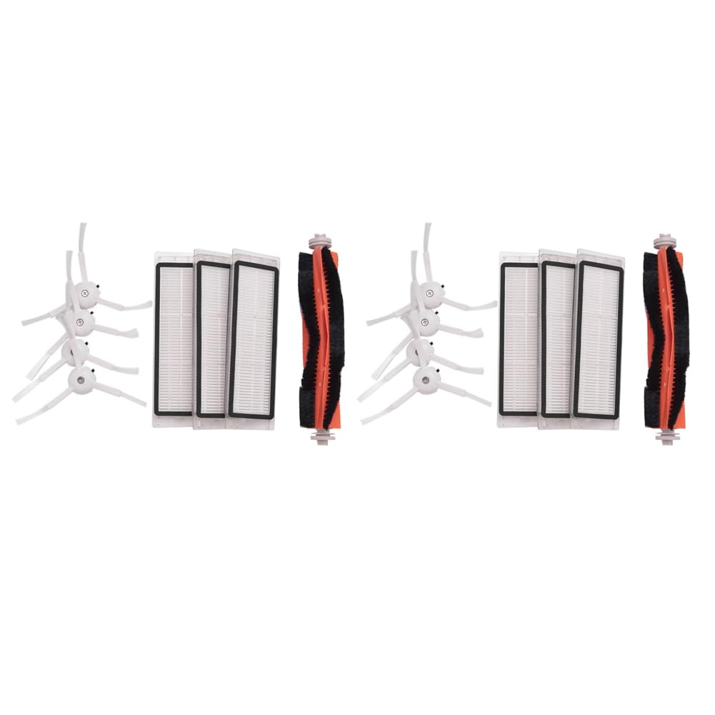 Hndhbfgrt 2Set 6PCS Hepa Filter+8PCS Side Brush+2PCS Main Brush Suitable for Mi Robot Vacuum Cleaner Parts Accessories