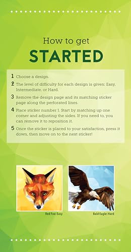 Ultimate Animal Kingdom Sticker Painting: 10 Incredible Paintings (Design Originals) Sticker by Number for Adults - Lion, Owl, Eagle, Giraffe, Frog, Tiger, and More, on Perforated Pages - Image 4