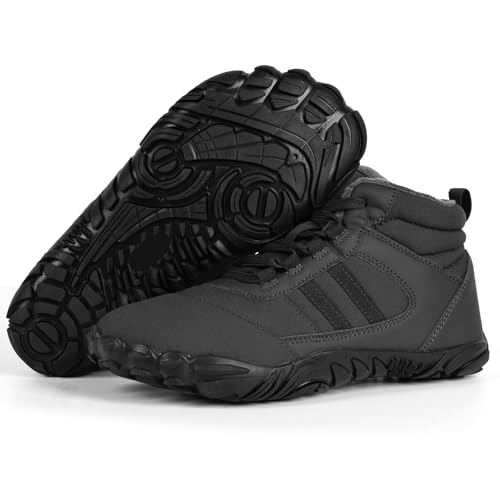 Fallzor Winterstiefel Damen Warm Barfußschuhe Herren rutschfest Barfußschuhe Winter Gefüttert Winterschuhe Herren Bequem Winterschuhe Damen