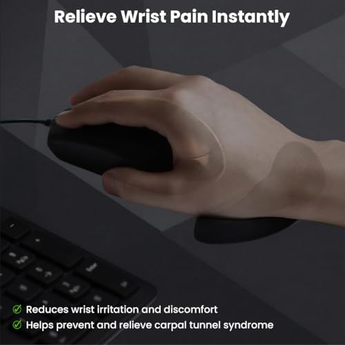 Image of Gaming Mouse Wrist Rest Pad - Ergonomic Right-Hand Support with Soft Silicone Top, ABS Base & Natural Tilt for Office /PC Use Pain-Relief Palm Cushion Silicone Wrist Rest for Gaming, Laptop