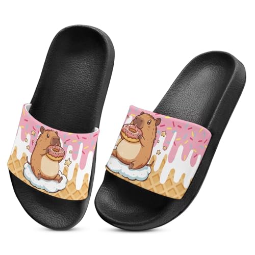 Image of Unisex Slides for Girls Boys Comfortable Slippers Slides Non-slip Shower Shoes House Fashion Thick for Indoor & Outdoor Gifts
