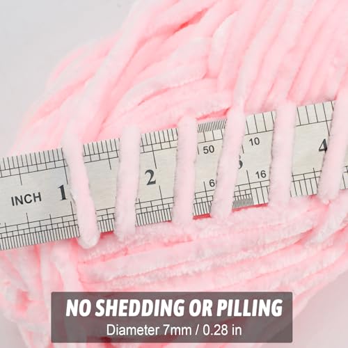 Image of Soft Velvet Chenille Yarn for Crocheting, Super Bulky Yarn for Blankets