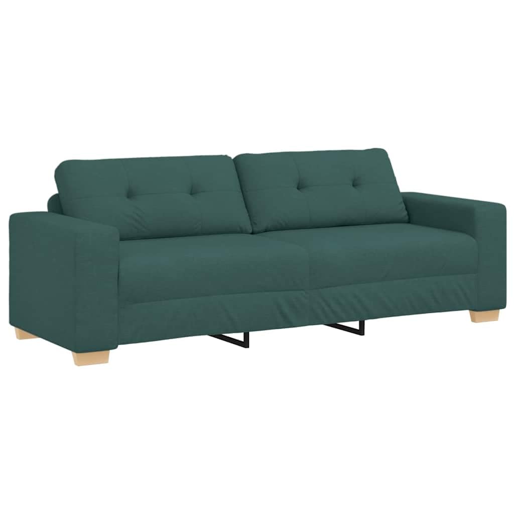 vidaXL 3-Sitzer-Sofa Dunkelgrün 220 cm Stoff | Perfekt zum Entspannen mit Freunden, Modernes Aussehen, das jeden Einrichtungsstil aufwertet,