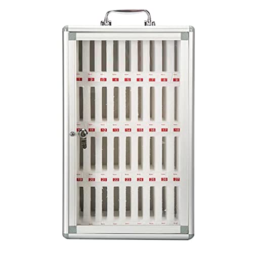 Image of Cell Phone Storage Box 12-60 Slot Mobile Phone Storage Cabinet Aluminum Alloy Phone Lock Box Wall Mounted for School Factory Company(Silver-A,36)