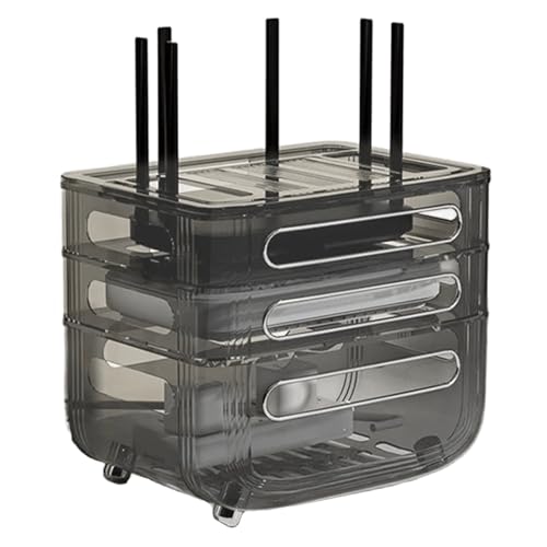 GUANGBY ルーター 収納,壁面収納 マルチユースオーガ ワイヤレスルーター収納ボックスワイファイ隠し ックスソケットシールドワイヤー仕上げワイヤーボックスフローティングシェルフ多層ルーター収納ケース(ブラック,32x24x16cm)