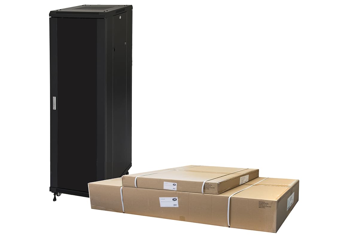 Szafa RACK 19" 42U (A)2055, (L)600, (P)800 KOLOR CZARNY SZKŁO Drzwi DEMONTAŻOWE
