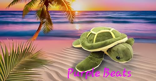 Image of Purple Beats Green Turtle Soft Stuff Toys for Kids, Children, Baby Girls, Stuffed Animals Toys, kachhua Soft Toys, Car Soft Toy - 30 CM