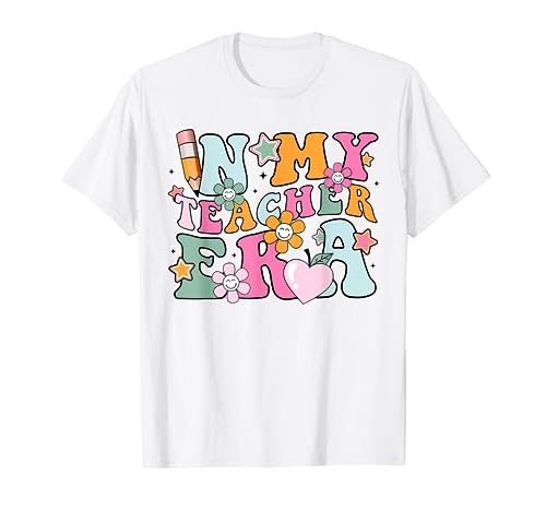 In My Teacher Era Retro Groovy Best Teacher Appreciation T-Shirt