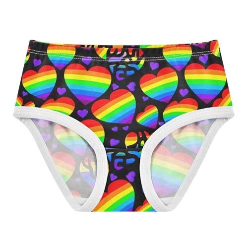 Rainbow Hearts Purple Hearts Black Toddler Girls Underwear 2t Cotton Panties for Girl Animals Underpants Briefs