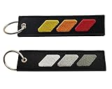 Xnqdre 2 Pack Tri-Color 3 Color Tag Keychain with Key Ring Compatible for Toyota Tacoma TRD 4Runner Tundra Rav4 Highlander Car Keychain Accessories.(Yellow Red and White Gray-A)