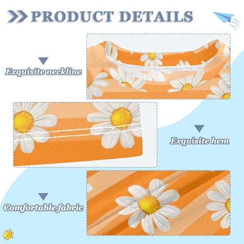 Adorable Daisies Boy Bathing Suit UV Protection Basketball Shirt Swimwear Beach Tops 3T3