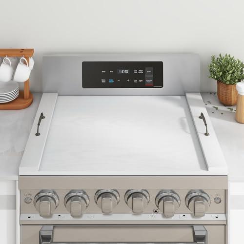 Noodle Board Stove Covers with Handles, Wood Stove Cover for Gas and Electric Stoves, Extra Thick Wooden RV Stovetop and Sink Cover - Space Saving Kitchen Tray