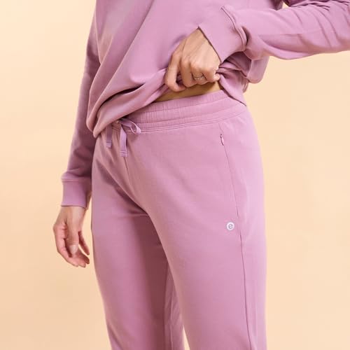 Image of Enamor Mid Rise Ankle Length Drawstring Relax Pants for Women - Slim Fit, Stretch French Terry - E060