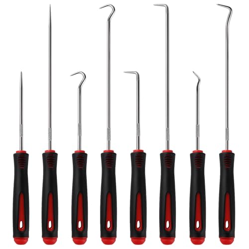 YIXISI 8 Pièces 16.5cm+24cm Pics et Crochets de Précision, Crochet de Joint D’huile, Crochets Aiguille et Joint Demontage, pour la Dépose du Joint D'huile...