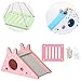 Yesoa 2 Pièces Jouets Mignons pour Hamster-Balançoire à Bascule Toboggan Jouet d’Activité pour Grimper de Se Débarrasser de l’Ennui- Accessoires de Cage Hamster pour Petits Animaux (Rose)