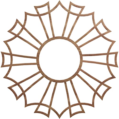 Image of Ekena Millwork 28 inchOD x 9 7 /8 inchID x 3 /8 inchT Augustus Wood Fretwork Pierced Ceiling Medallion, Walnut