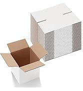 Calenzana 6x6x6 Inches Shipping Boxes Set of 25, White Corrugated Cardboard Box for Packing Maili...