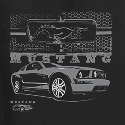 Wild Bobby Distressed Ford Mustang Front Grill Cars And Trucks Front And Back Unisex Crewneck Graphic Sweatshirt, Black, Large #TOP1